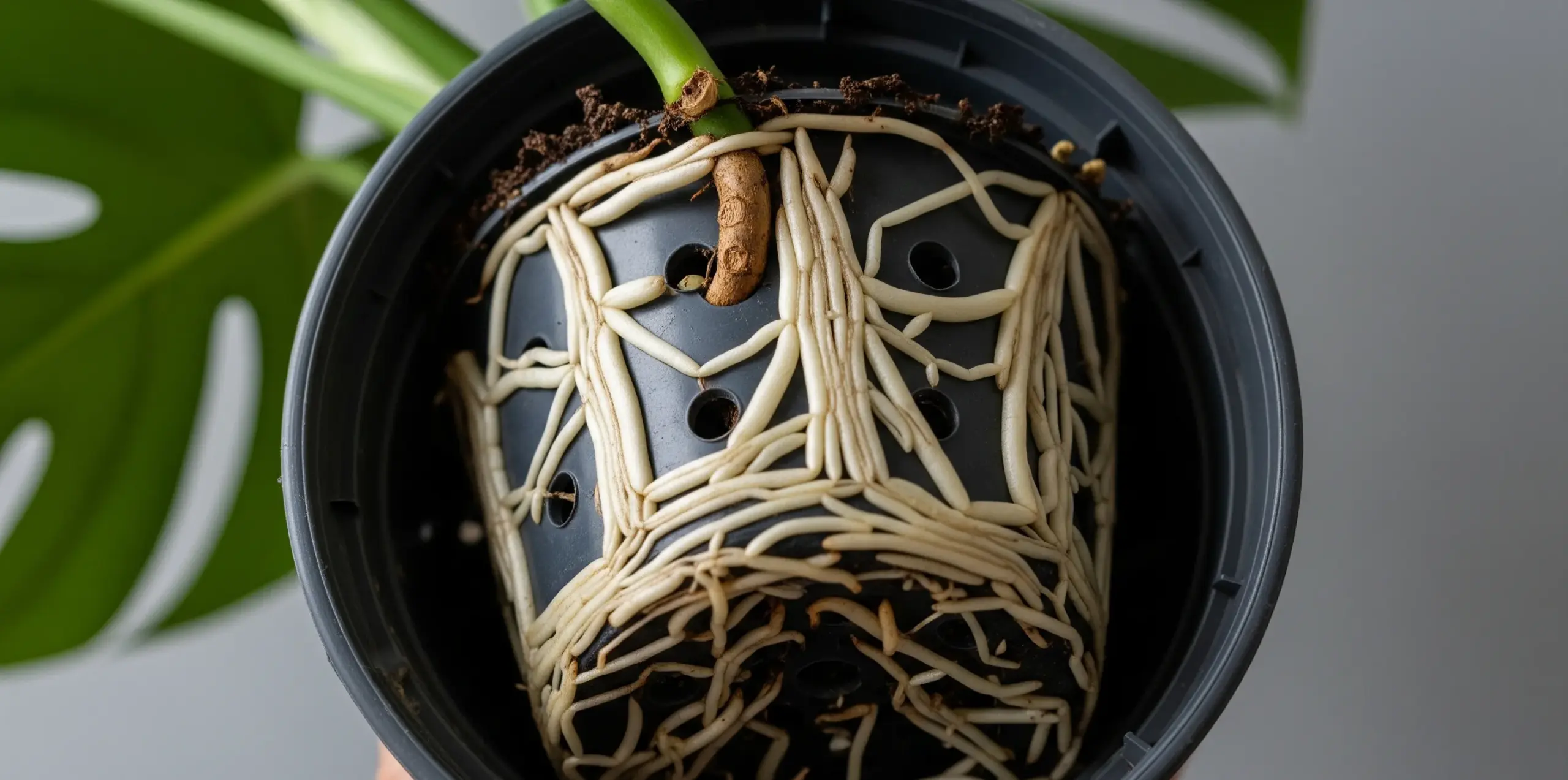 鉢底から根が飛び出すのは根詰まり？