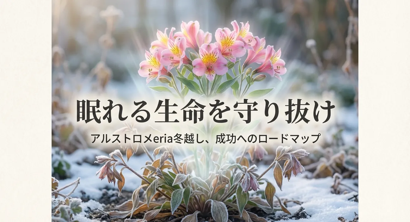 アルストロメリアの冬越しを成功させるためのタイトルスライド。