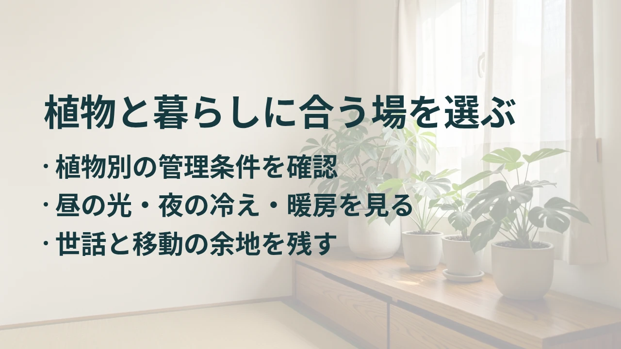 植物と暮らしに合う場を選ぶ