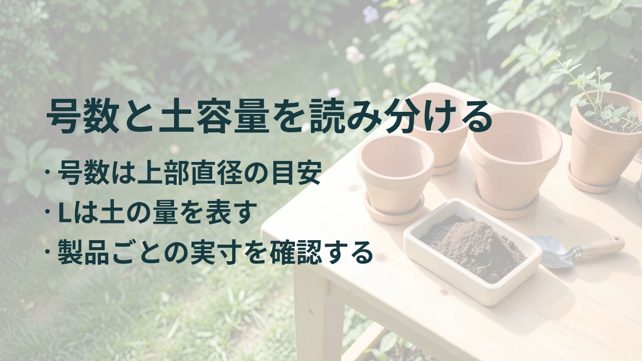 号数と土容量を読み分ける