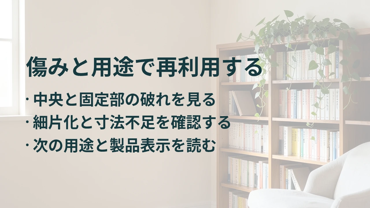 傷みと用途で再利用する