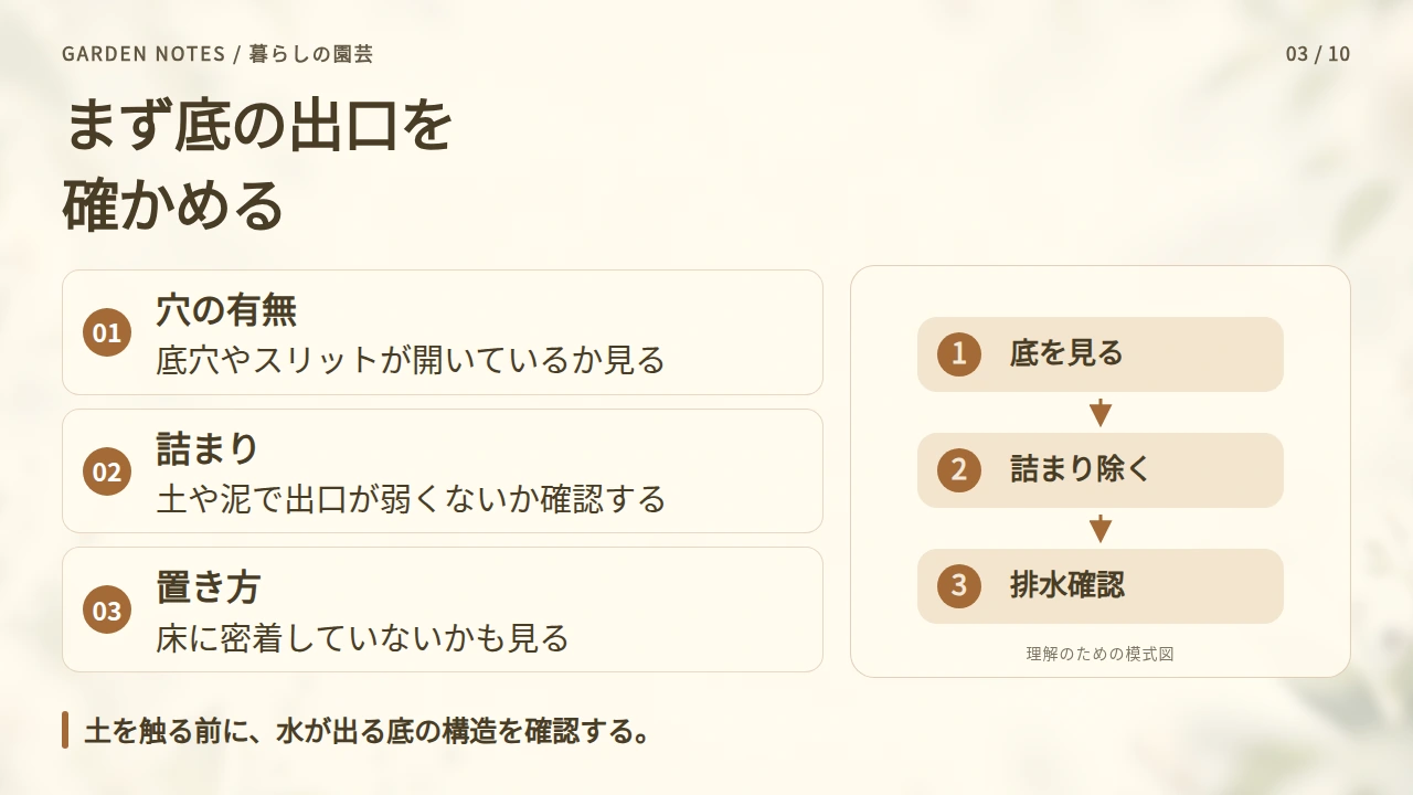 底穴とスリットを見てから対策を選ぶの要点と図解