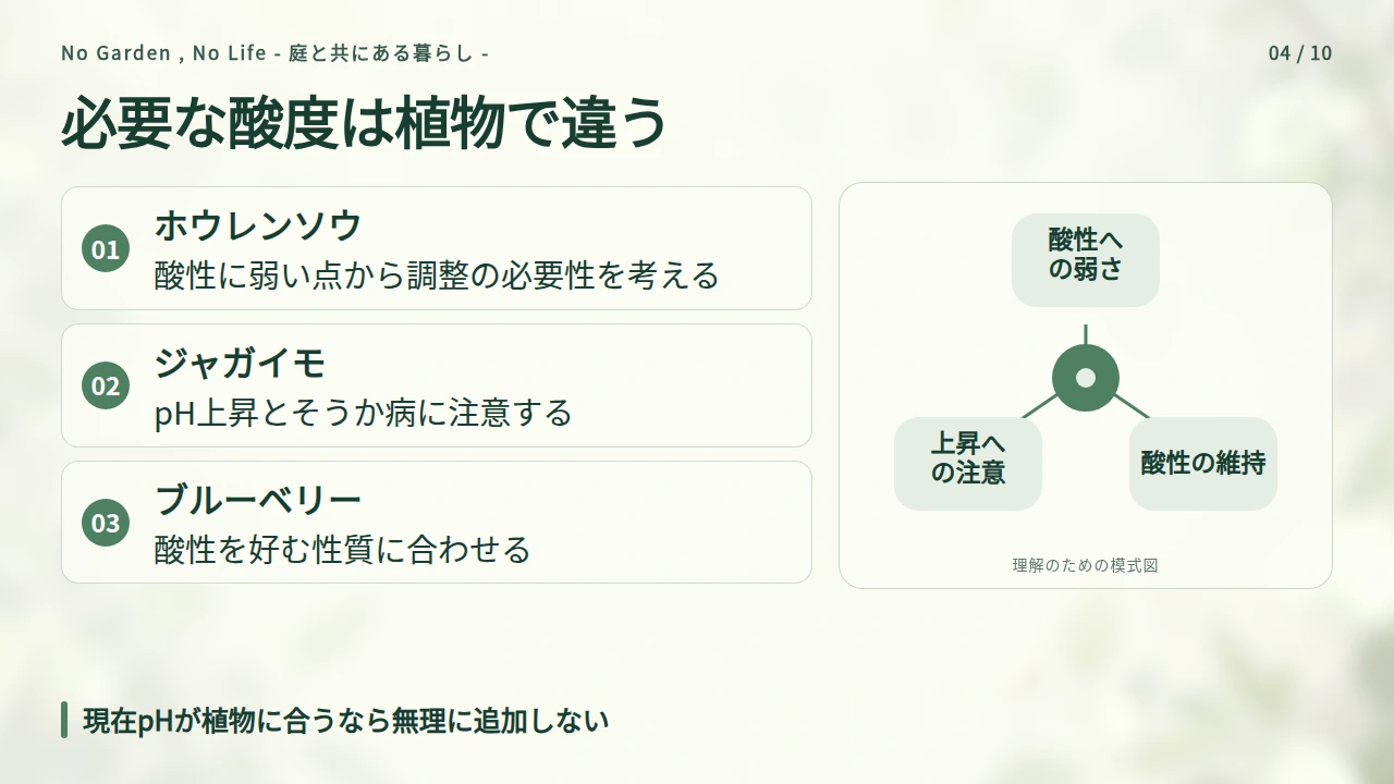 そもそも石灰が必要な土・作物なのか？の要点と図解