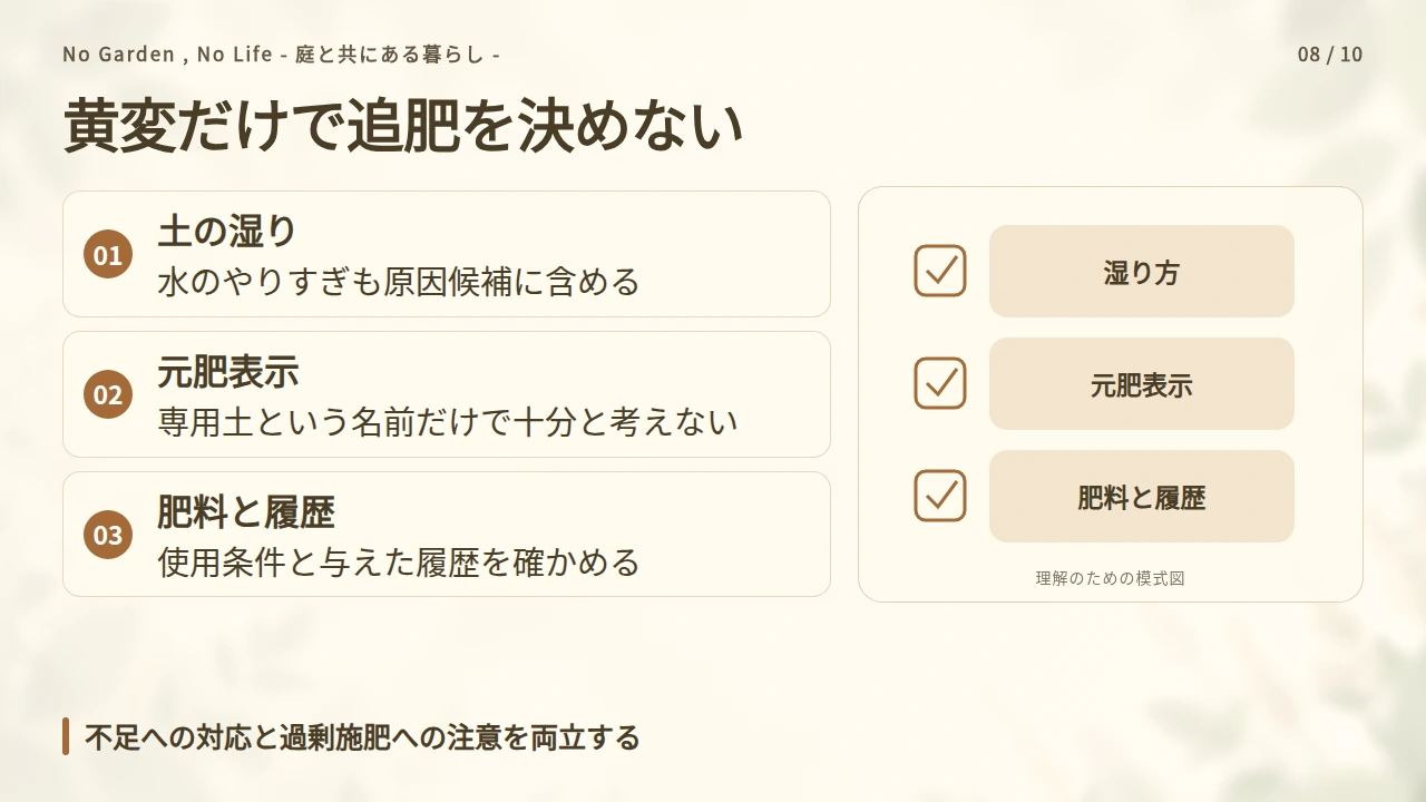 肥料は足りなさと与えすぎを分けて考えるの要点と図解